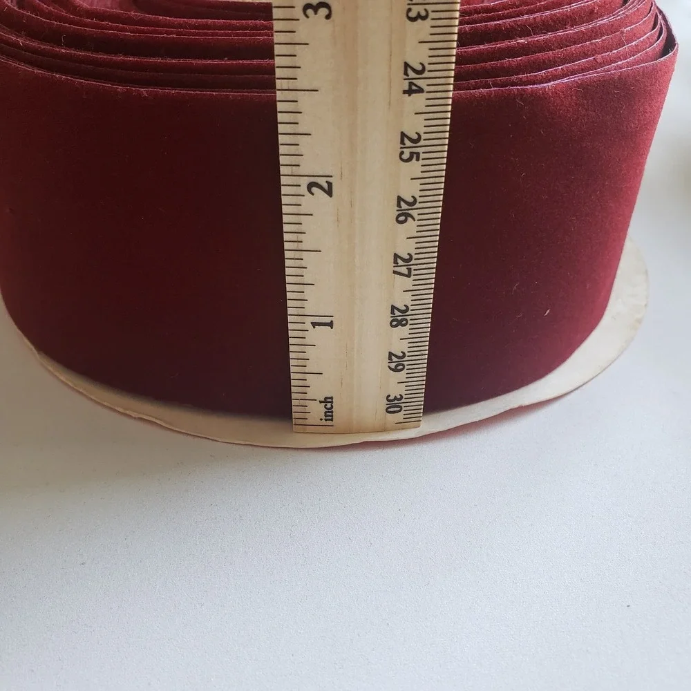 Vel-Touch Vintage Velvet Ribbon Spools Red Burgundy Wine 1 1/4